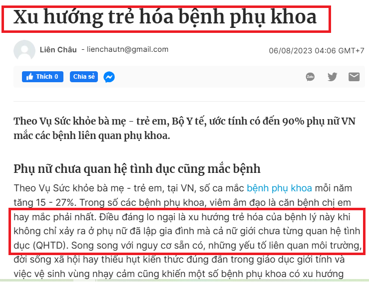 Chủ quan với viêm nhiễm phụ khoa – Chị em có thể đối mặt với vô sinh